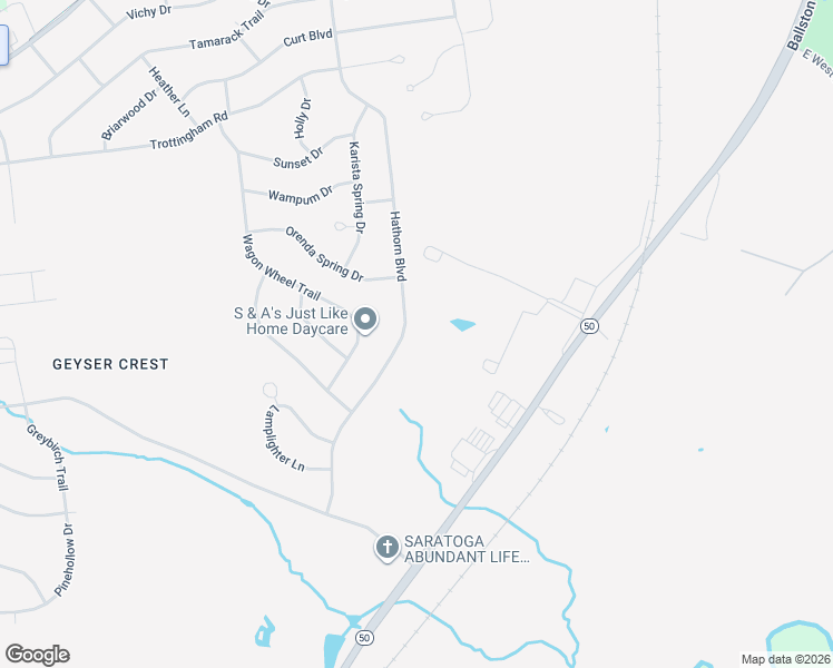 map of restaurants, bars, coffee shops, grocery stores, and more near 108 Hathorn Boulevard in Saratoga Springs