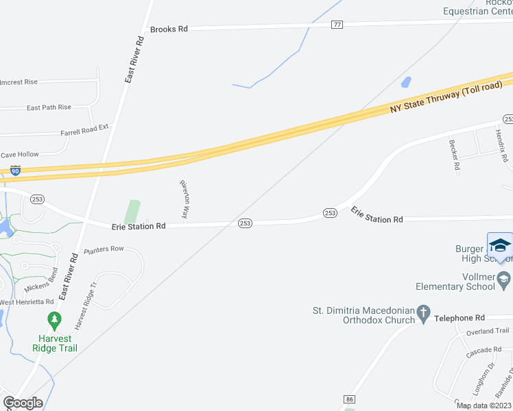 map of restaurants, bars, coffee shops, grocery stores, and more near 150-316 Erie Station Road in West Henrietta