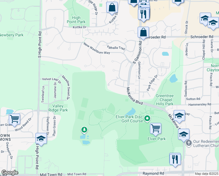 map of restaurants, bars, coffee shops, grocery stores, and more near 1132 Morraine View Drive in Madison