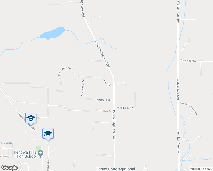 map of restaurants, bars, coffee shops, grocery stores, and more near 2844 Candi Lane in Grand Rapids