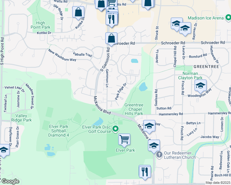 map of restaurants, bars, coffee shops, grocery stores, and more near 4 Nantucket Court in Madison