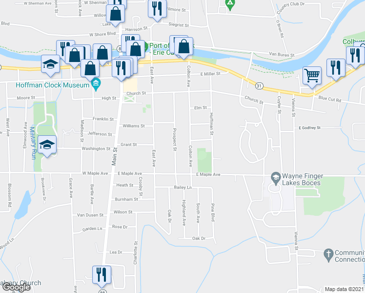 map of restaurants, bars, coffee shops, grocery stores, and more near 234 Prospect Street in Newark