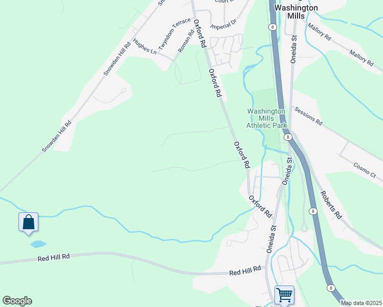 map of restaurants, bars, coffee shops, grocery stores, and more near 3715 Oxford Road in New Hartford