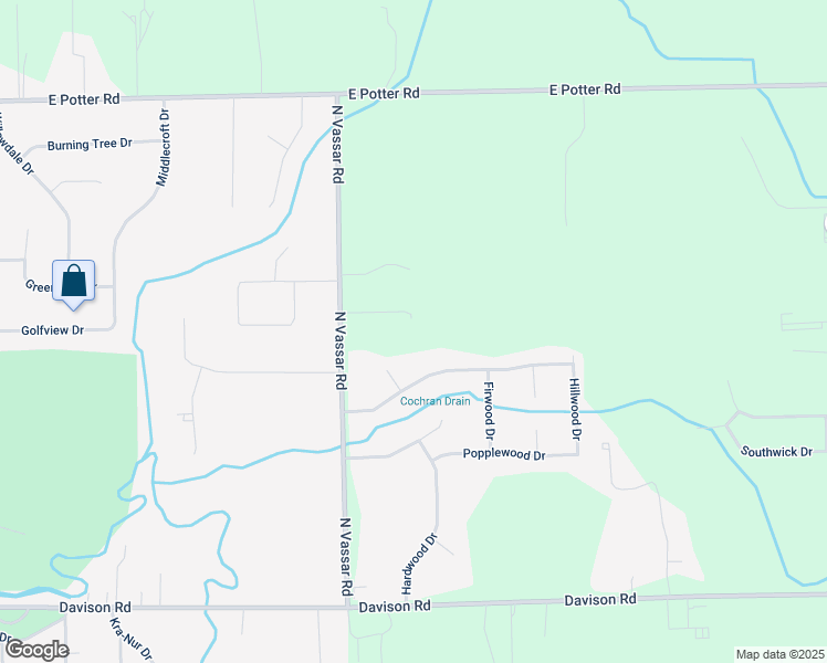 map of restaurants, bars, coffee shops, grocery stores, and more near 7065 Driftwood Circle in Davison