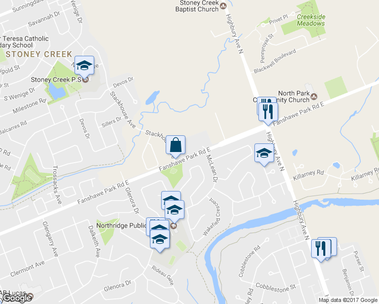 map of restaurants, bars, coffee shops, grocery stores, and more near 1186 Fanshawe Park Road East in London