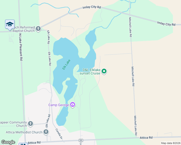 map of restaurants, bars, coffee shops, grocery stores, and more near 4805 Northway Drive in Attica