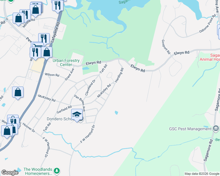 map of restaurants, bars, coffee shops, grocery stores, and more near 36 Taylor Lane in Portsmouth
