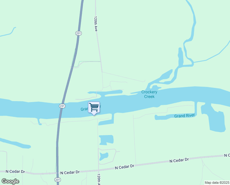 map of restaurants, bars, coffee shops, grocery stores, and more near 15100 120th Avenue in Nunica