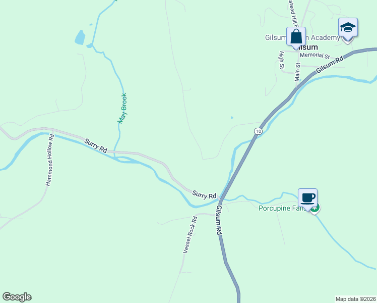 map of restaurants, bars, coffee shops, grocery stores, and more near 46 Centennial Road in Gilsum