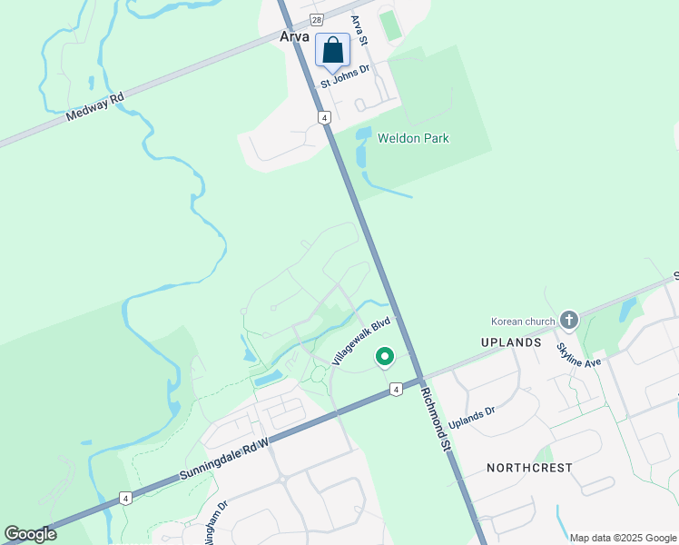 map of restaurants, bars, coffee shops, grocery stores, and more near 2290 Torrey Pines Way in London