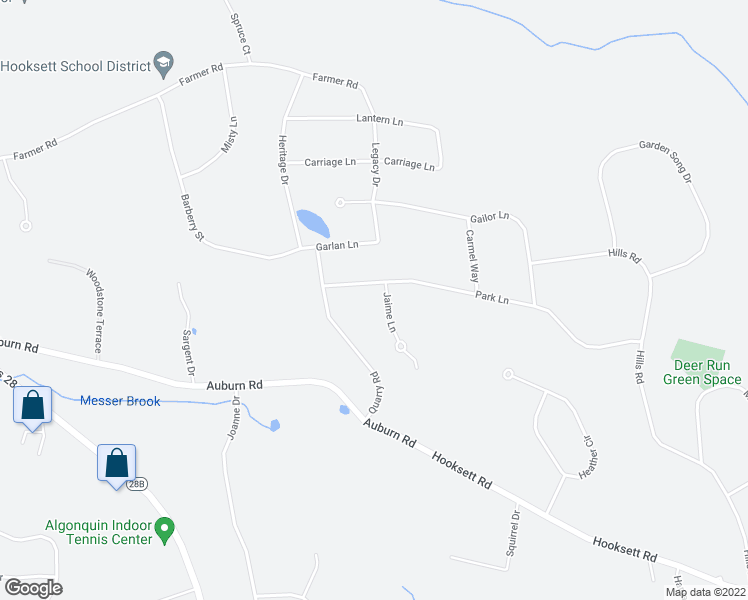 map of restaurants, bars, coffee shops, grocery stores, and more near 2 Jaime Lane in Hooksett