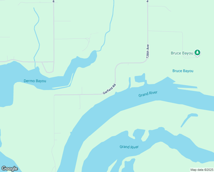 map of restaurants, bars, coffee shops, grocery stores, and more near 14035 Garfield Road in Nunica