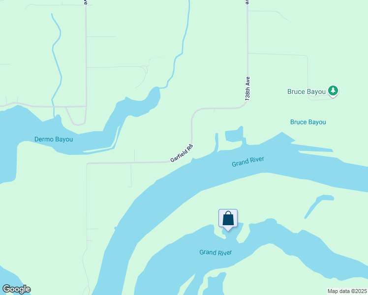 map of restaurants, bars, coffee shops, grocery stores, and more near 14035 Garfield Road in Nunica