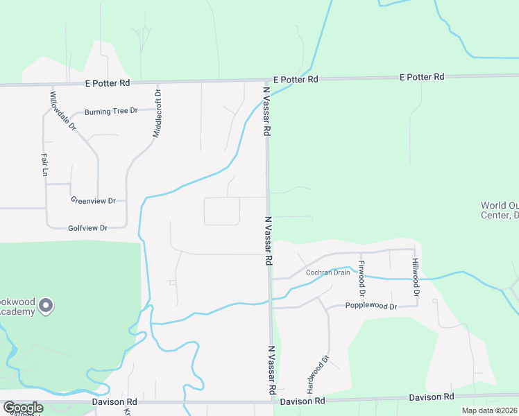 map of restaurants, bars, coffee shops, grocery stores, and more near 2317 N Vassar Rd in Burton