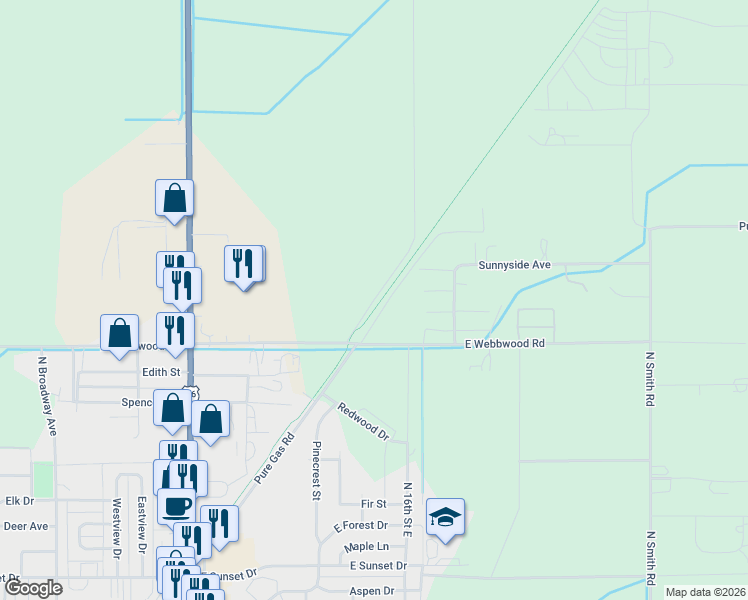 map of restaurants, bars, coffee shops, grocery stores, and more near Wyoming Penitentiary Farm in Riverton