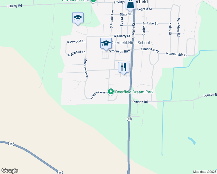 map of restaurants, bars, coffee shops, grocery stores, and more near 629 Autumn Wood Parkway in Deerfield