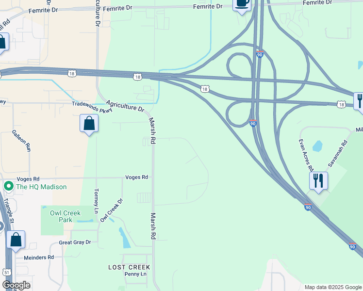 map of restaurants, bars, coffee shops, grocery stores, and more near 3826 Kipp Street in Madison