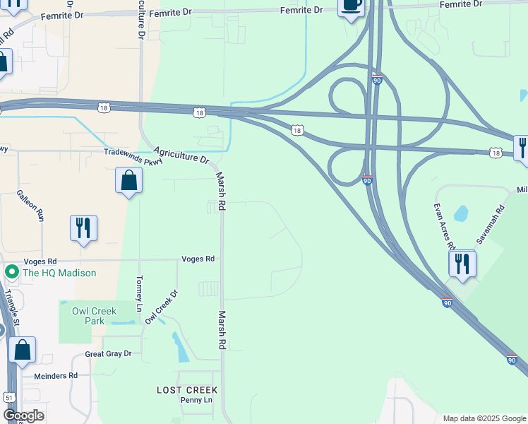 map of restaurants, bars, coffee shops, grocery stores, and more near 3826 Kipp Street in Madison