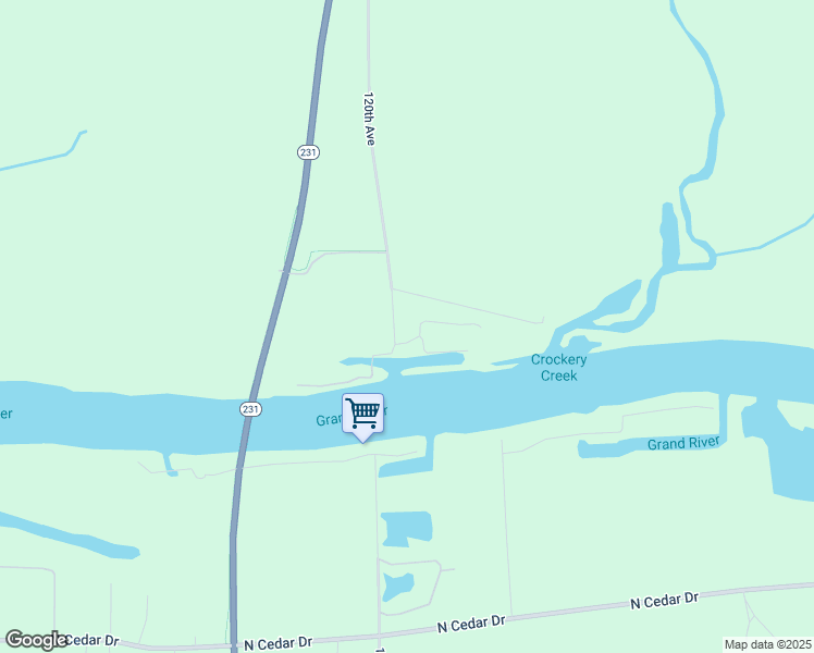 map of restaurants, bars, coffee shops, grocery stores, and more near 15100 120th Avenue in Nunica