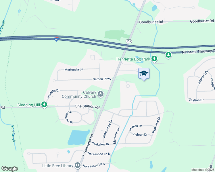 map of restaurants, bars, coffee shops, grocery stores, and more near 4013 East Henrietta Road in Henrietta