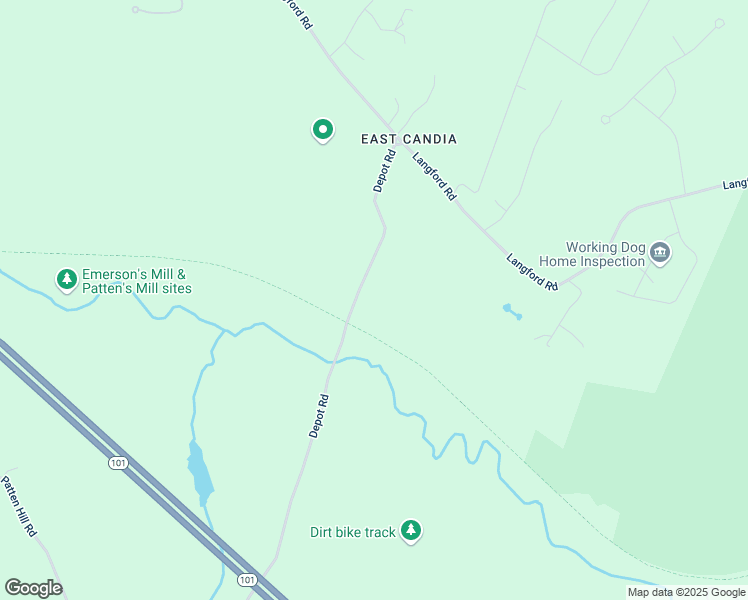 map of restaurants, bars, coffee shops, grocery stores, and more near 72 Depot Road in Candia