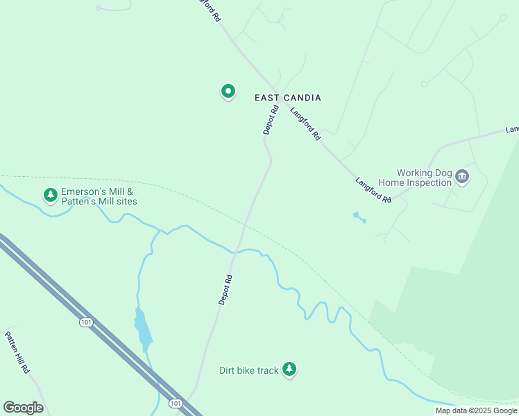 map of restaurants, bars, coffee shops, grocery stores, and more near 72 Depot Road in Candia
