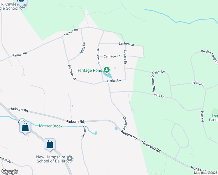 map of restaurants, bars, coffee shops, grocery stores, and more near 9 Quarry Road in Hooksett