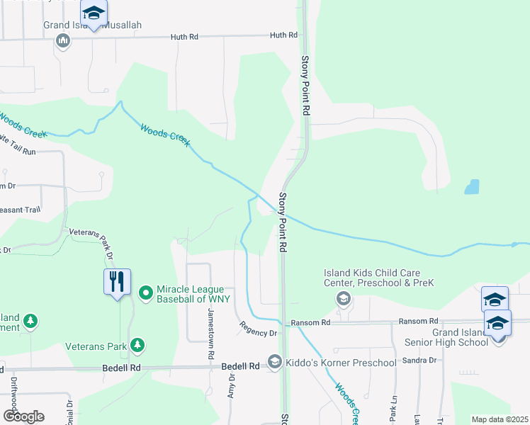 map of restaurants, bars, coffee shops, grocery stores, and more near 2982 Stony Point Road in Grand Island