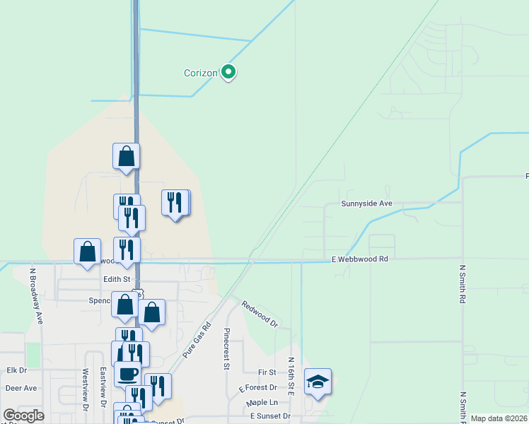 map of restaurants, bars, coffee shops, grocery stores, and more near in Riverton