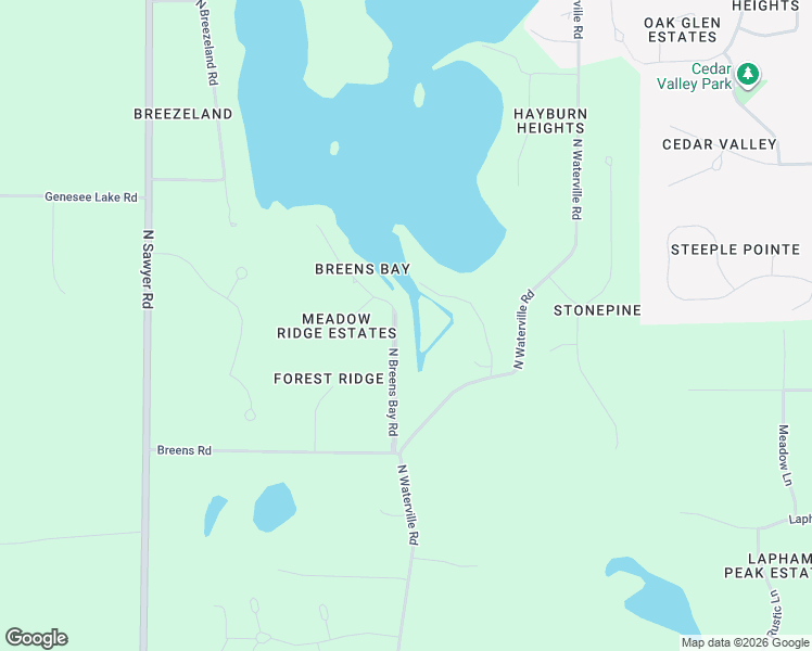 map of restaurants, bars, coffee shops, grocery stores, and more near 1004 North Breens Bay Road in Oconomowoc