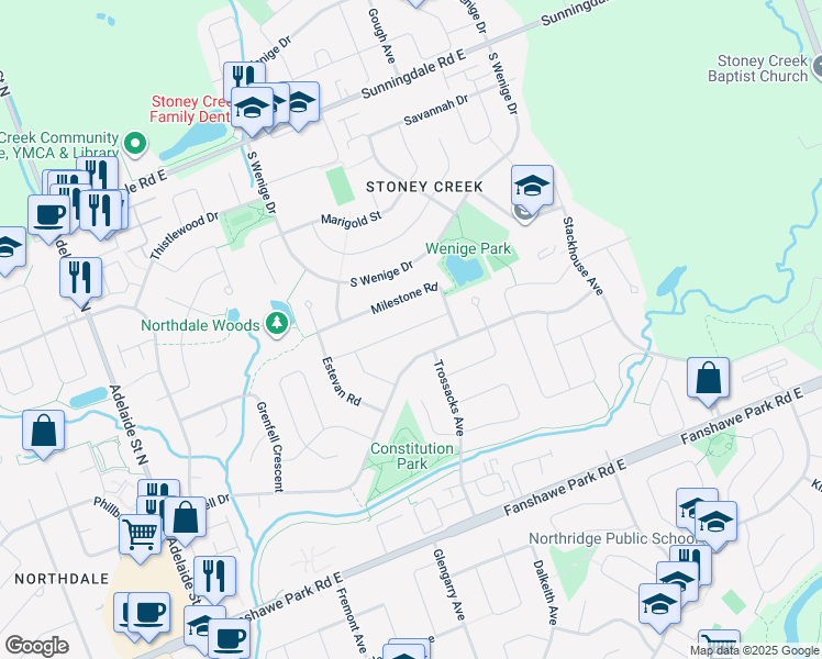 map of restaurants, bars, coffee shops, grocery stores, and more near 55 Balcarres Road in London