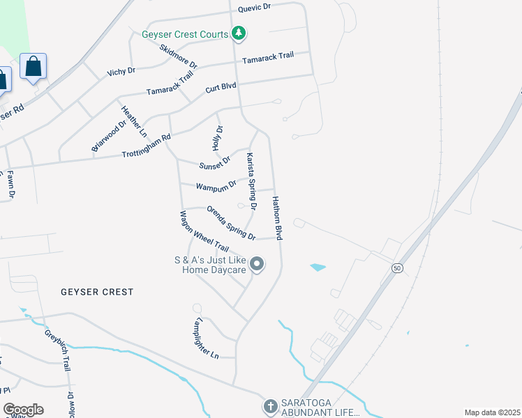 map of restaurants, bars, coffee shops, grocery stores, and more near 75 Hathorn Boulevard in Saratoga Springs