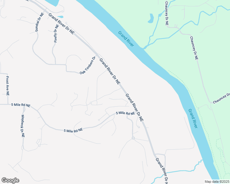 map of restaurants, bars, coffee shops, grocery stores, and more near 4603 Grand River Drive Northeast in Grand Rapids