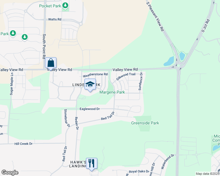 map of restaurants, bars, coffee shops, grocery stores, and more near 674 Lone Oak Lane in Verona
