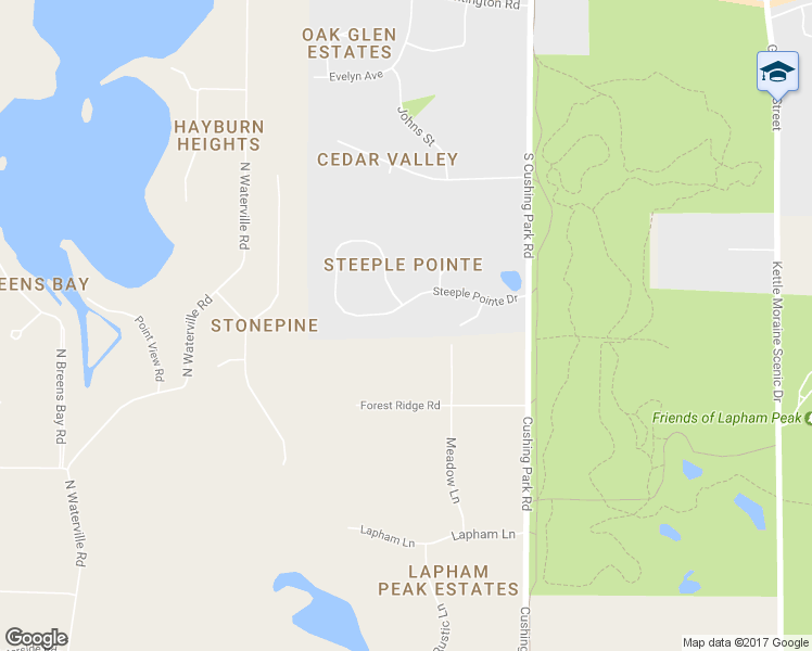 map of restaurants, bars, coffee shops, grocery stores, and more near 244 Steeple Pointe Circle in Delafield