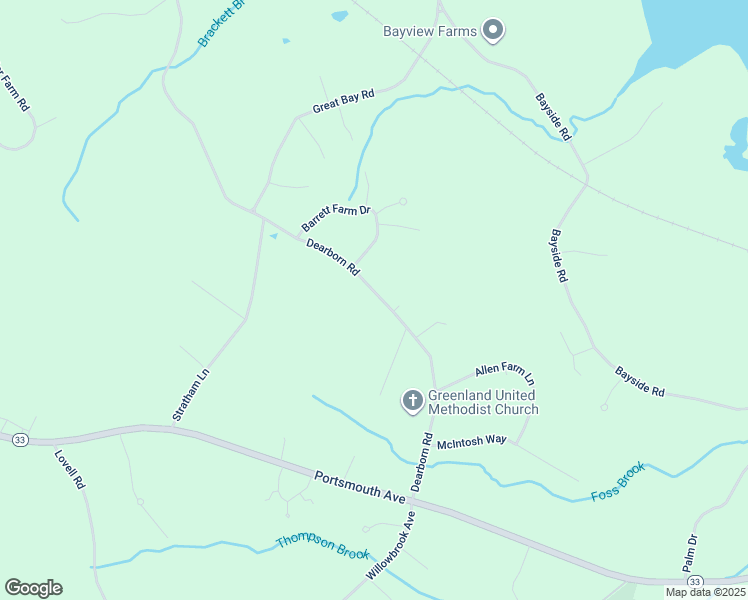 map of restaurants, bars, coffee shops, grocery stores, and more near 70 Dearborn Road in Greenland