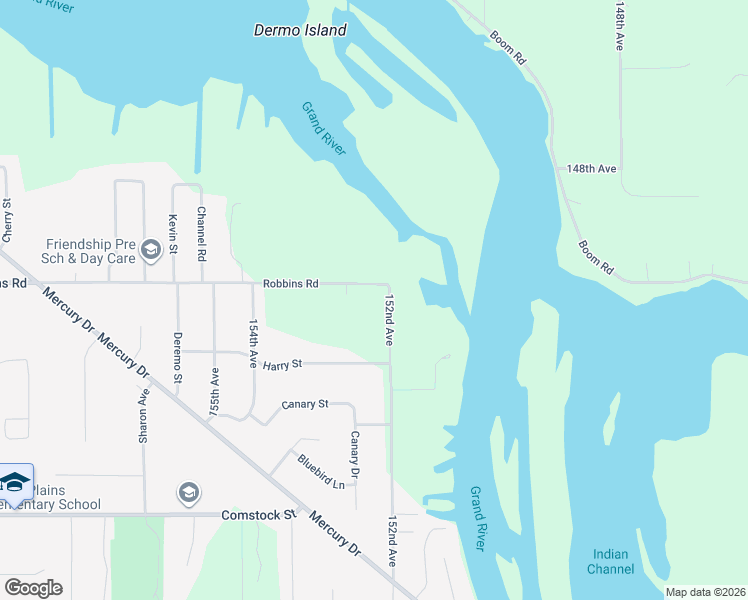 map of restaurants, bars, coffee shops, grocery stores, and more near 15185 152nd Avenue in Grand Haven