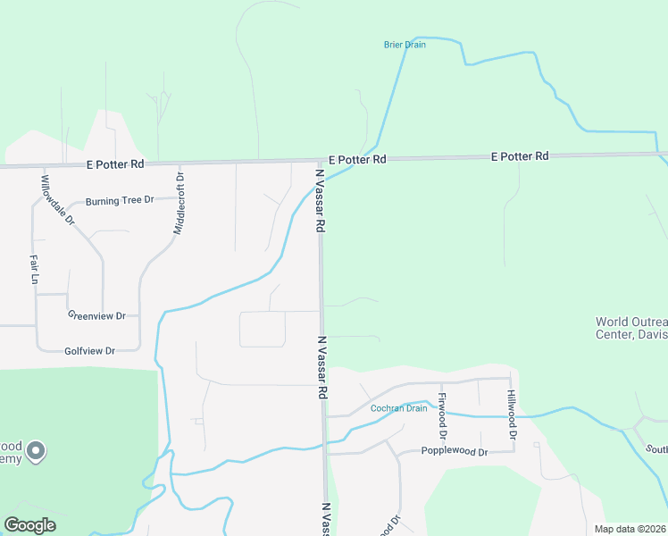 map of restaurants, bars, coffee shops, grocery stores, and more near 2390 North Vassar Road in Davison