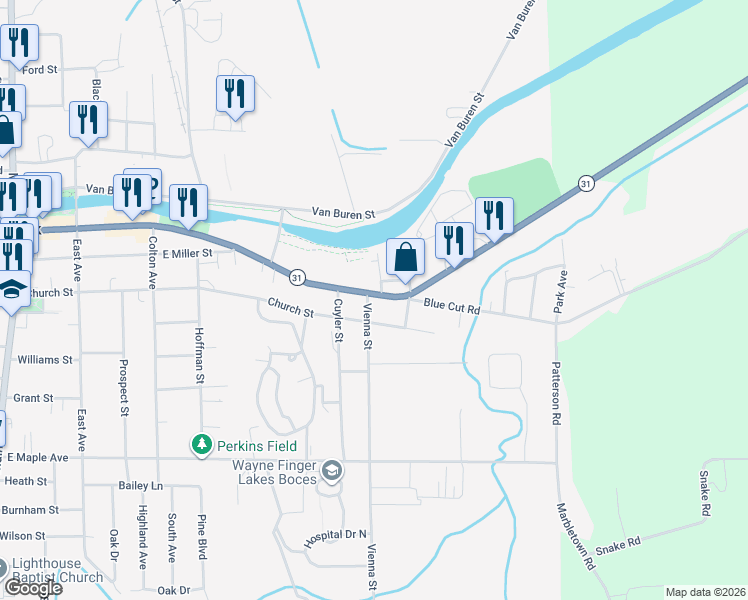 map of restaurants, bars, coffee shops, grocery stores, and more near 701 Church Street in Newark
