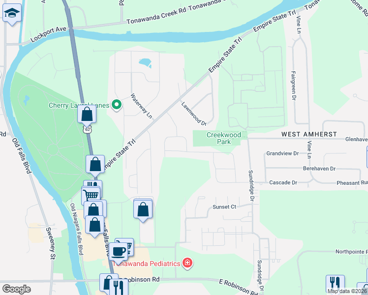 map of restaurants, bars, coffee shops, grocery stores, and more near 53 Winterbrook Drive in Amherst