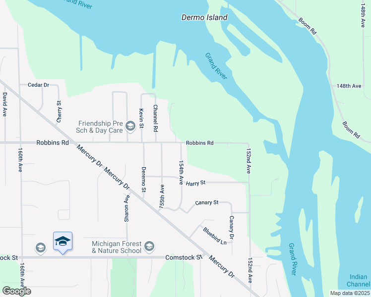 map of restaurants, bars, coffee shops, grocery stores, and more near 15178 154th Avenue in Grand Haven