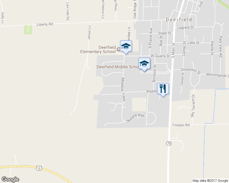 map of restaurants, bars, coffee shops, grocery stores, and more near 316 Washburn Road in Deerfield