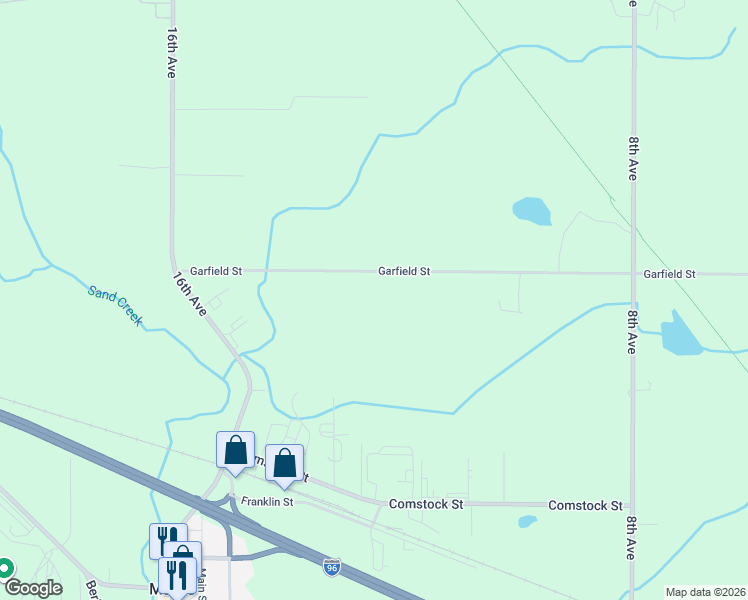 map of restaurants, bars, coffee shops, grocery stores, and more near 1290 Garfield Street in Marne