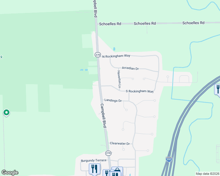 map of restaurants, bars, coffee shops, grocery stores, and more near 30 South Rockingham Way in Buffalo