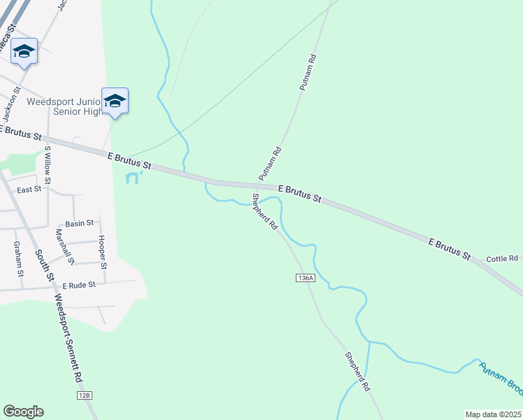 map of restaurants, bars, coffee shops, grocery stores, and more near 2944 East Brutus Street in Weedsport