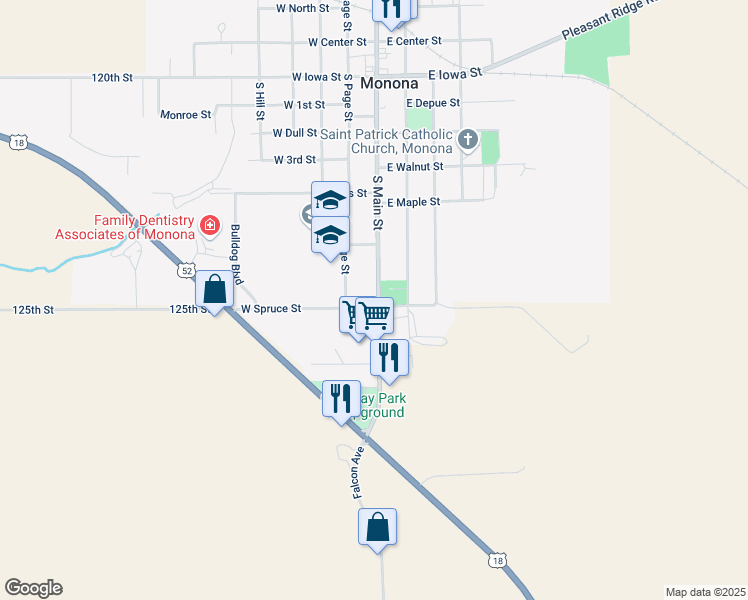 map of restaurants, bars, coffee shops, grocery stores, and more near 698 County Highway X26 in Monona