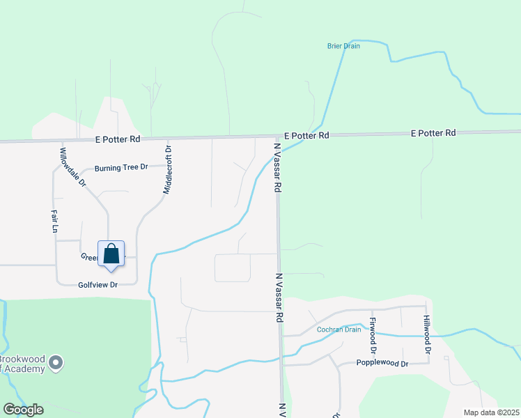 map of restaurants, bars, coffee shops, grocery stores, and more near 2437 North Vassar Road in Burton