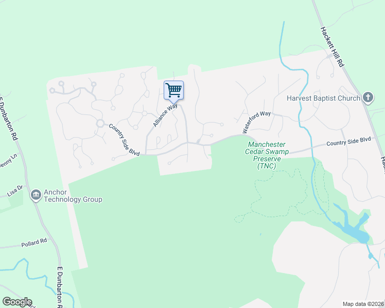 map of restaurants, bars, coffee shops, grocery stores, and more near 5 Blueberry Drive in Manchester