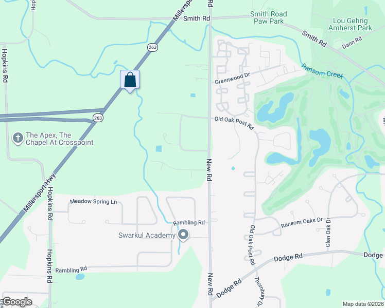 map of restaurants, bars, coffee shops, grocery stores, and more near 92 Snowberry Lane in East Amherst