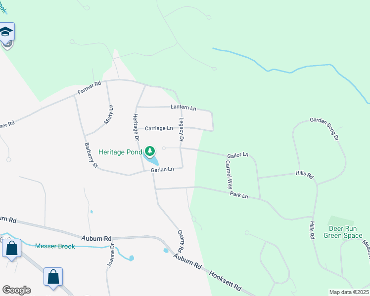 map of restaurants, bars, coffee shops, grocery stores, and more near 12 Gailor Lane in Hooksett